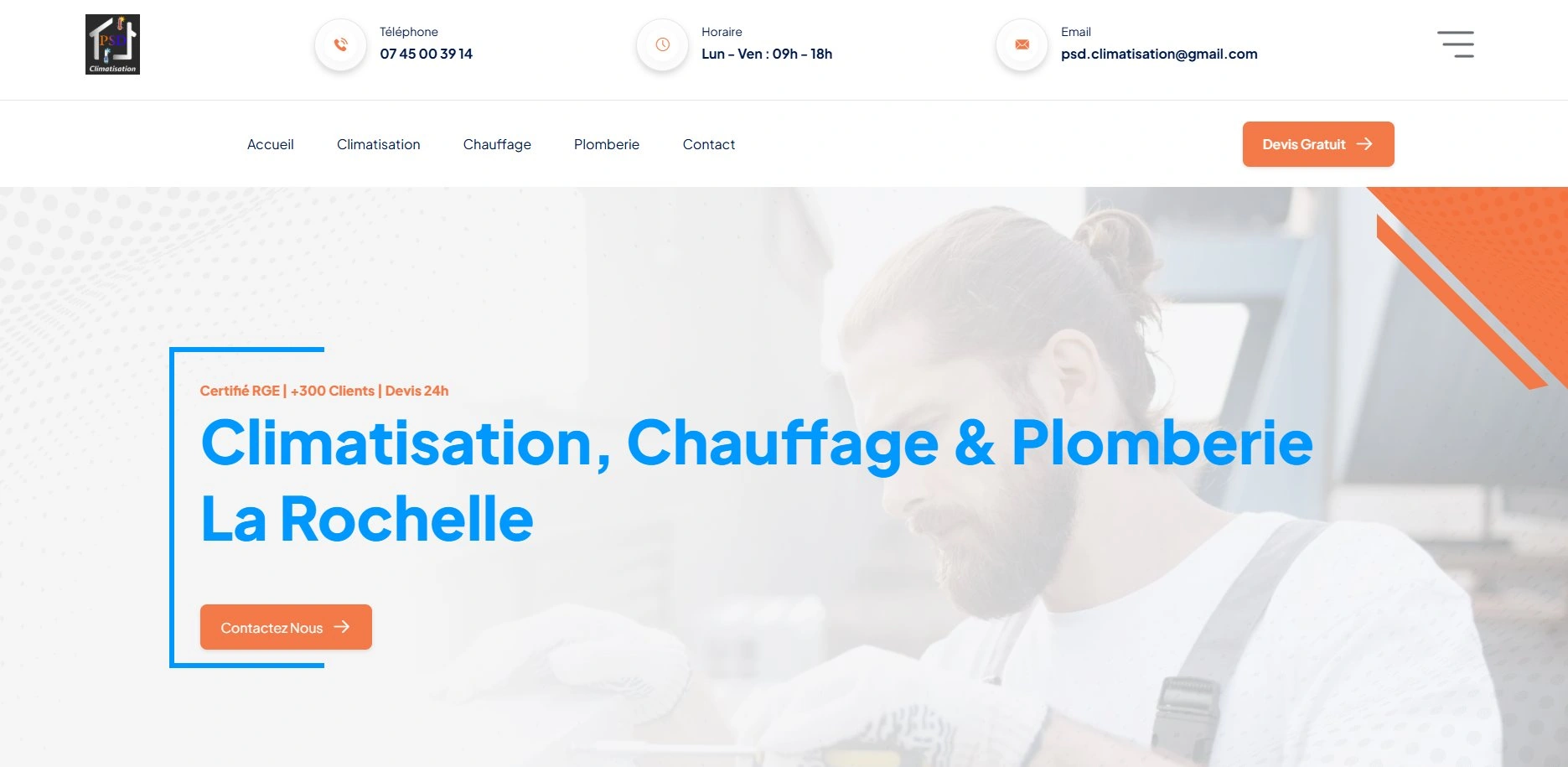 Site web canalizador — página interior